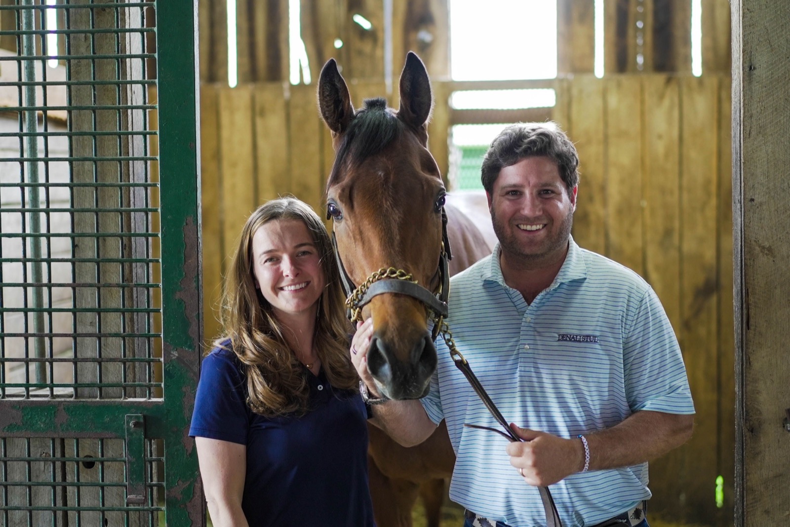 Claire and Craig Bandoroff with HERF horse Ryan at Denali Stud